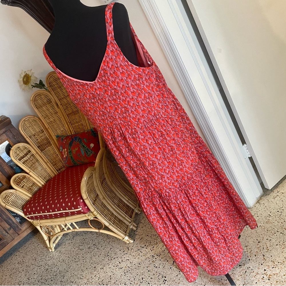 JOIE Red Print Sleeveless Maxi DRESS! Fully lined! Good condition! Lg - Picture 5 of 11